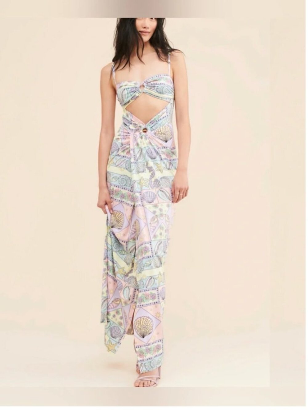 Oceanus Anthropologie Zoe Cutout Maxi Dress size L